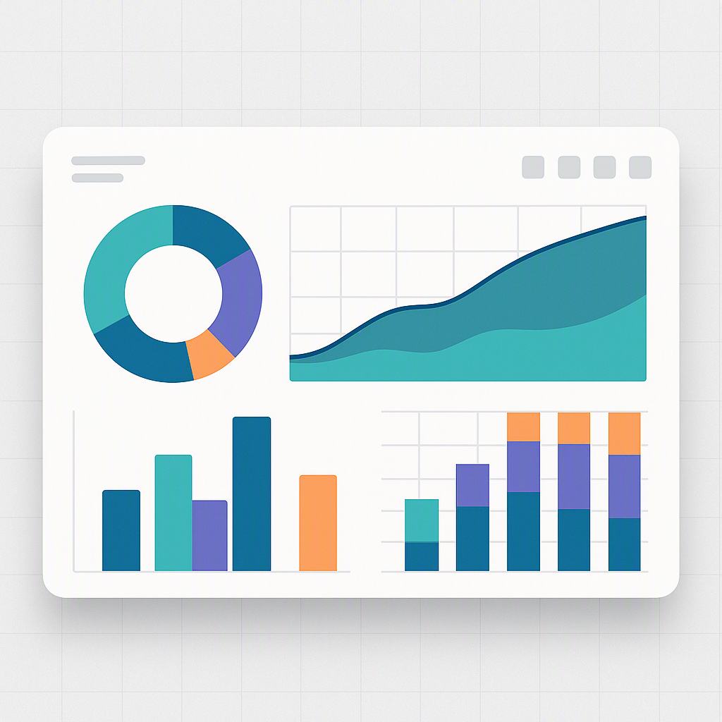 A visual representation of a BOQ margin report dashboard, showing profitability analysis across materials, labor, subcon...