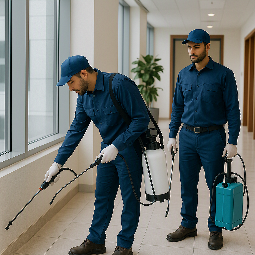 ART Group technicians performing anti-termite and pest control services in a corporate GCC setting
