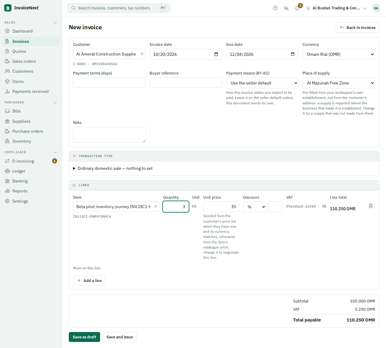 InvoiceNext Make the invoice workflow visible. Demonstration workspace with sample data.